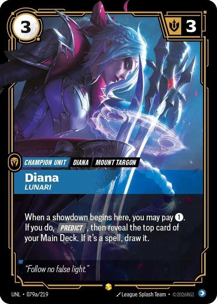 Diana - Lunari (Alternate Art) (079a/219) - [Unleashed Foil] (Riftbound TCG)