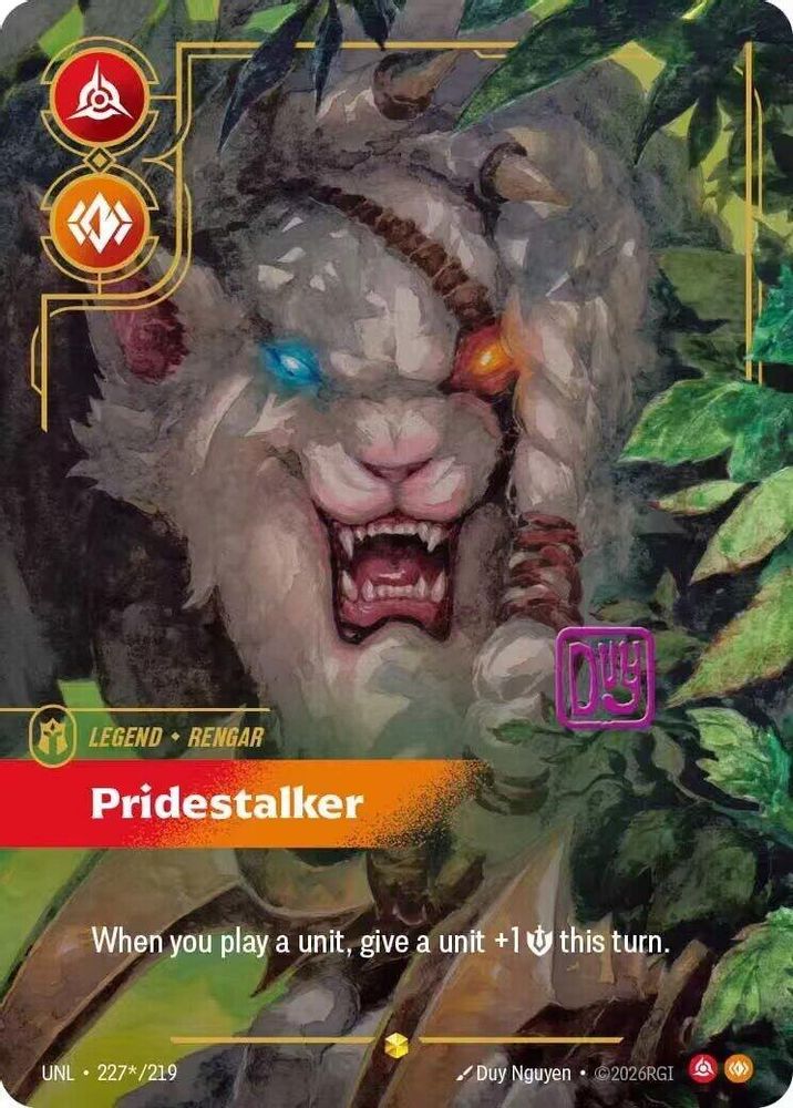 Rengar - Pridestalker (Signature) (227*/219) - [Unleashed Foil] (Riftbound TCG)