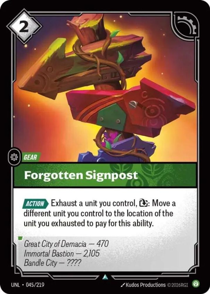 Forgotten Signpost (045/219) - [Unleashed Foil] (Riftbound TCG)