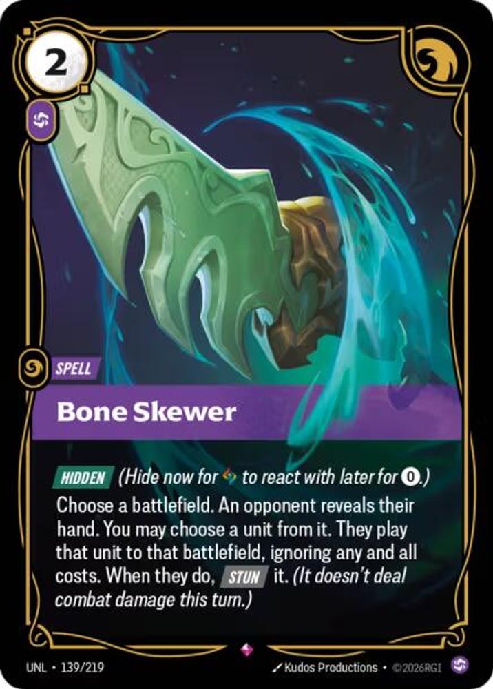 Bone Skewer (139/219) - [Unleashed Foil] (Riftbound TCG)