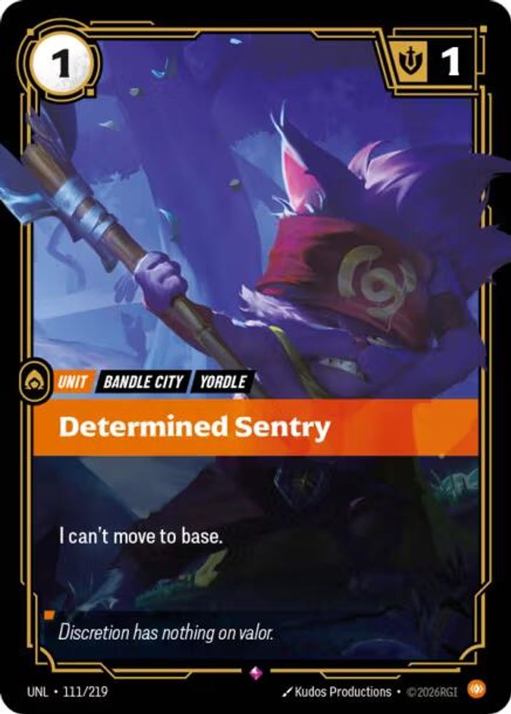 Determined Sentry (111/219) - [Unleashed Foil] (Riftbound TCG)