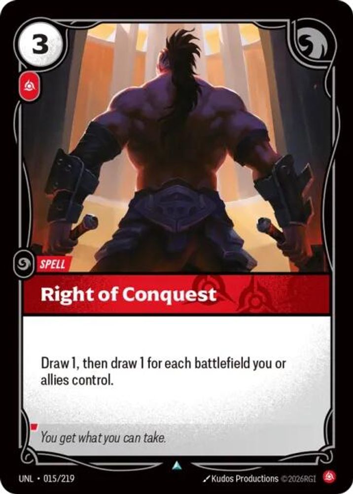 Right of Conquest (015/219) - [Unleashed ] (Riftbound TCG)