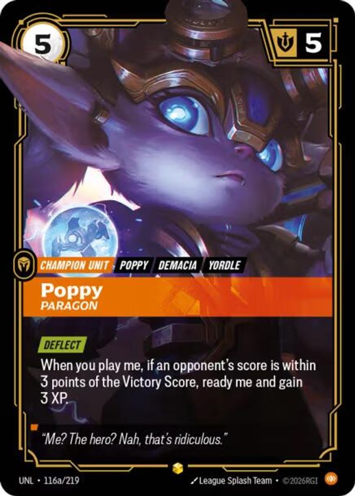 Poppy - Paragon (Alternate Art) (116a/219) - [Unleashed Foil] (Riftbound TCG)