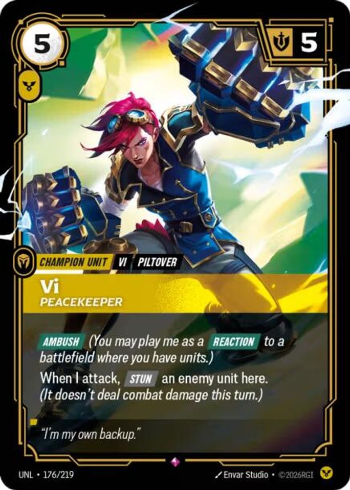 Vi - Peacekeeper (176/219) - [Unleashed Foil] (Riftbound TCG)