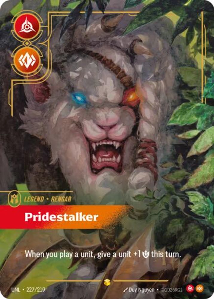 Rengar - Pridestalker (Overnumbered) (227/219) - [Unleashed Foil] (Riftbound TCG)