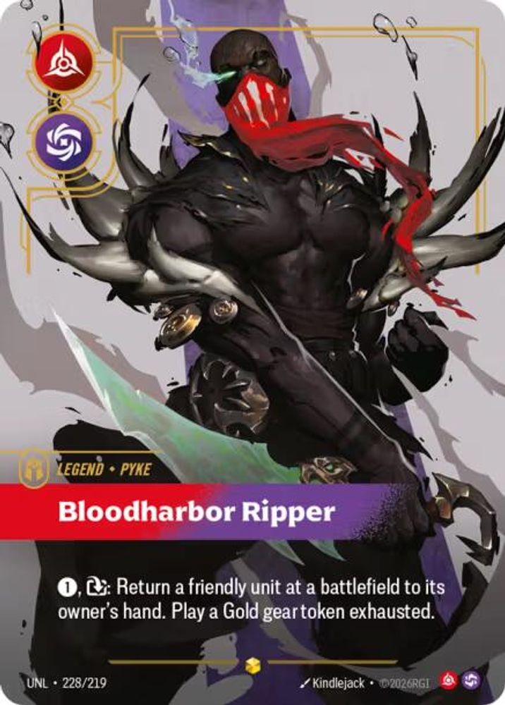 Pyke - Bloodharbor Ripper (Overnumbered) (228/219) - [Unleashed Foil] (Riftbound TCG)