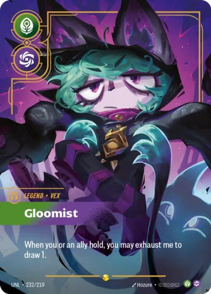 Vex - Gloomist (Overnumbered) (232/219) - [Unleashed Foil] (Riftbound TCG)