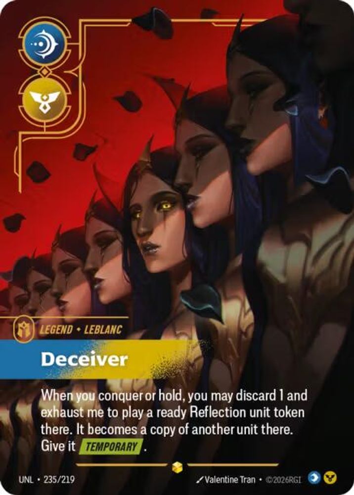 LeBlanc - Deceiver (Overnumbered) (235/219) - [Unleashed Foil] (Riftbound TCG)