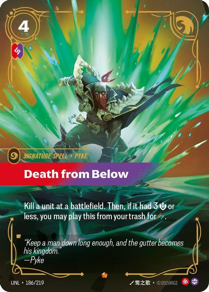 Death from Below (186/219) - [Unleashed Foil] (Riftbound TCG)