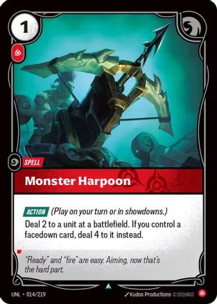 Monster Harpoon (014/219) - Unleashed Foil (Riftbound TCG)