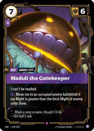 Maduli the Gatekeeper (144/219) - Unleashed Foil (Riftbound TCG)