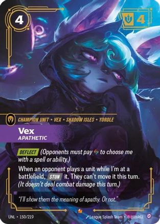 Vex - Apathetic (150/219) - Unleashed Foil (Riftbound TCG)