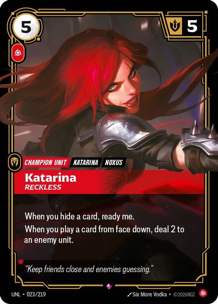 Katarina - Reckless (023/219) - [Unleashed Foil] (Riftbound TCG)