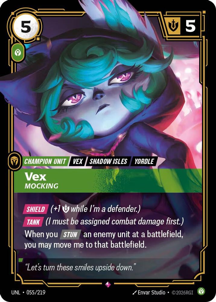 Vex - Mocking (055/219) - [Unleashed Foil] (Riftbound TCG)