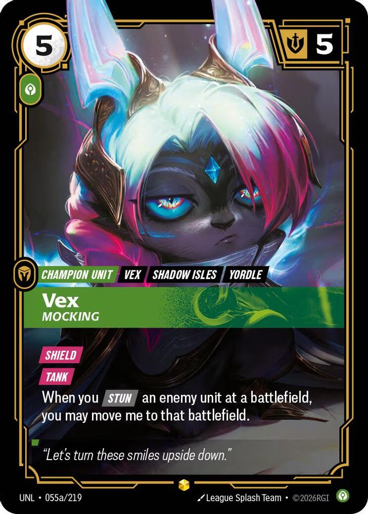 Vex - Mocking (Alternate Art) (055a/219) - [Unleashed Foil] (Riftbound TCG)