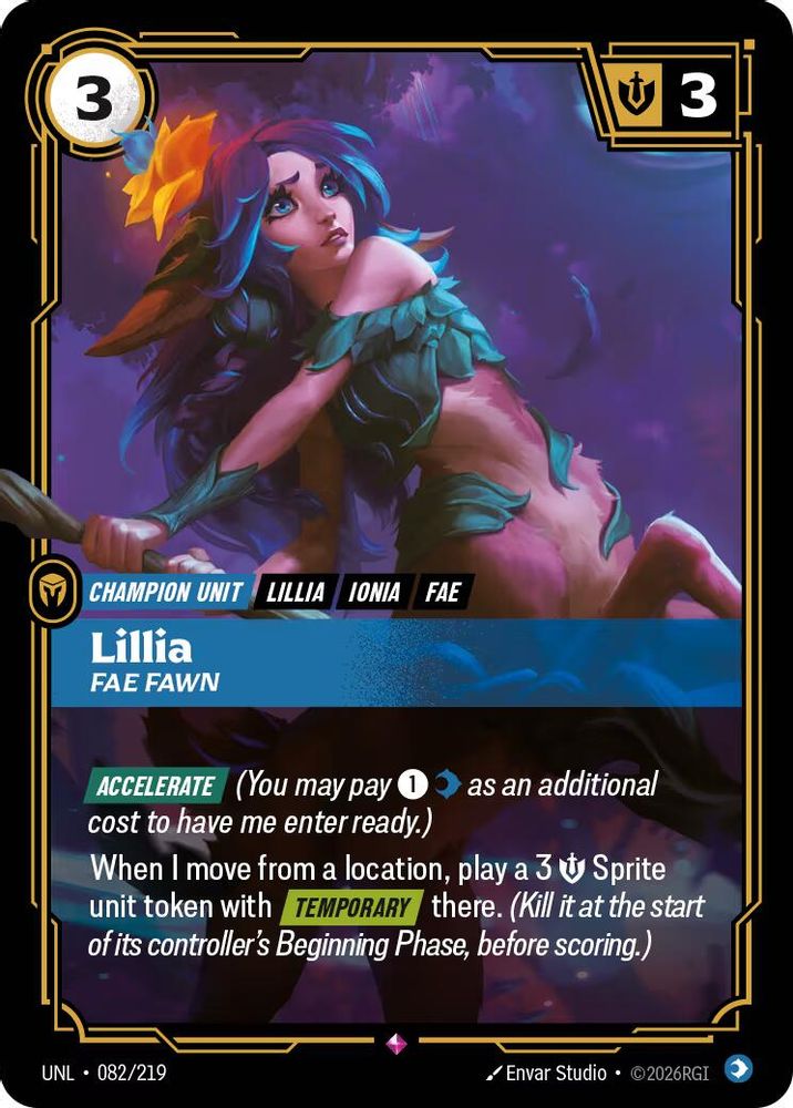 Lillia - Fae Fawn (082/219) - [Unleashed Foil] (Riftbound TCG)