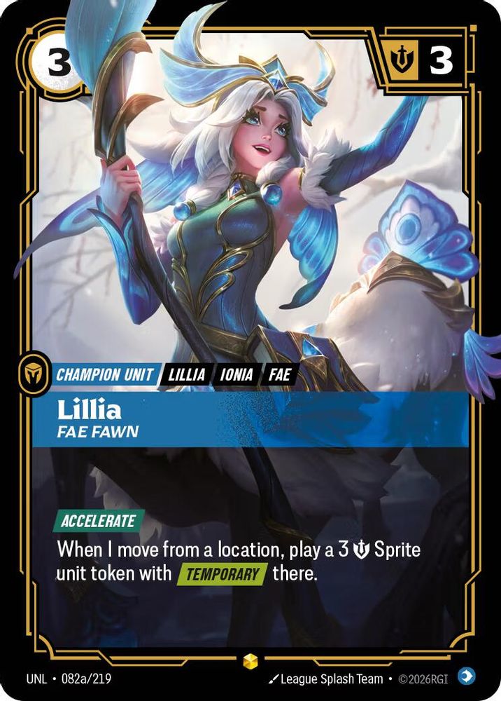 Lillia - Fae Fawn (Alternate Art) (082a/219) - [Unleashed Foil] (Riftbound TCG)
