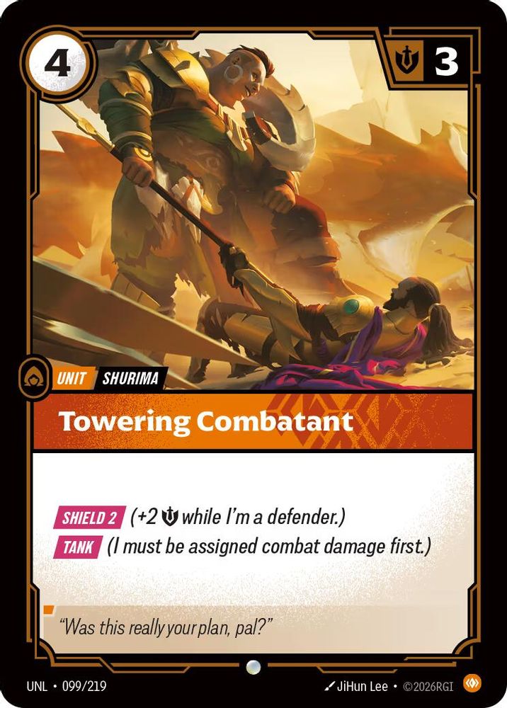 Towering Combatant (099/219) - [Unleashed Foil] (Riftbound TCG)