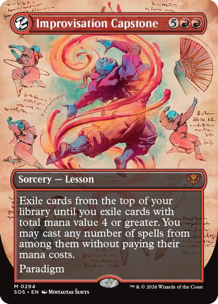 Improvisation Capstone (Borderless) (SOS-294) - Secrets of Strixhaven Foil