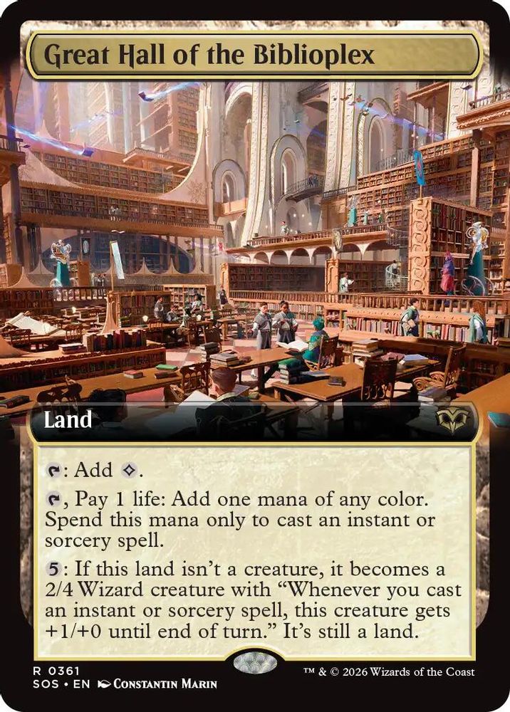 Great Hall of the Biblioplex (Extended Art) (SOS-361) - Secrets of Strixhaven