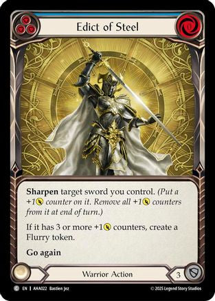 Edict Of Steel (Blue) (AHA022) - Armory Deck Origins: Hala