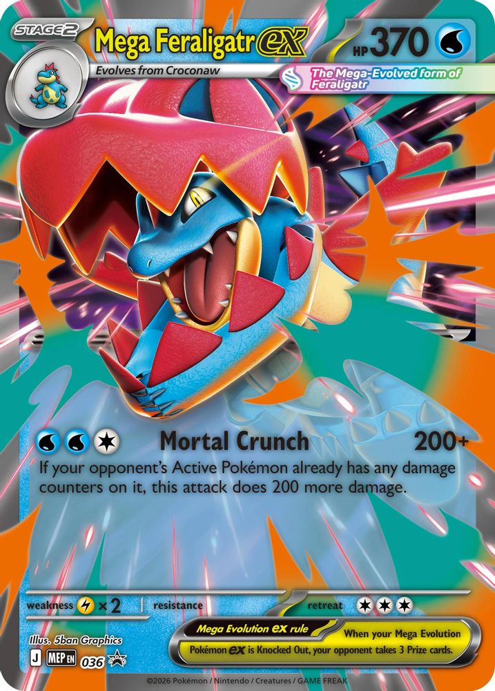 Mega Feraligatr ex 036  - Holofoil Jumbo Cards - Promo