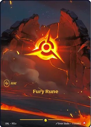 Fury Rune (Alternate Art) (R01a) - Unleashed Foil (Riftbound TCG)