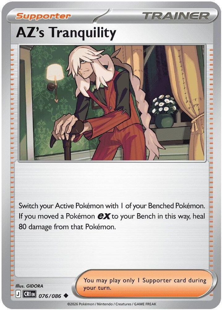 AZ's Tranquility 076/086  - Reverse Holofoil ME04 Chaos Rising - Uncommon