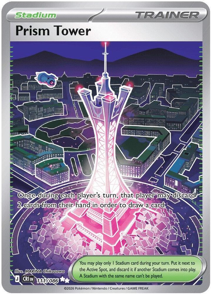 Prism Tower 111/086  - Holofoil ME04 Chaos Rising - Ultra Rare