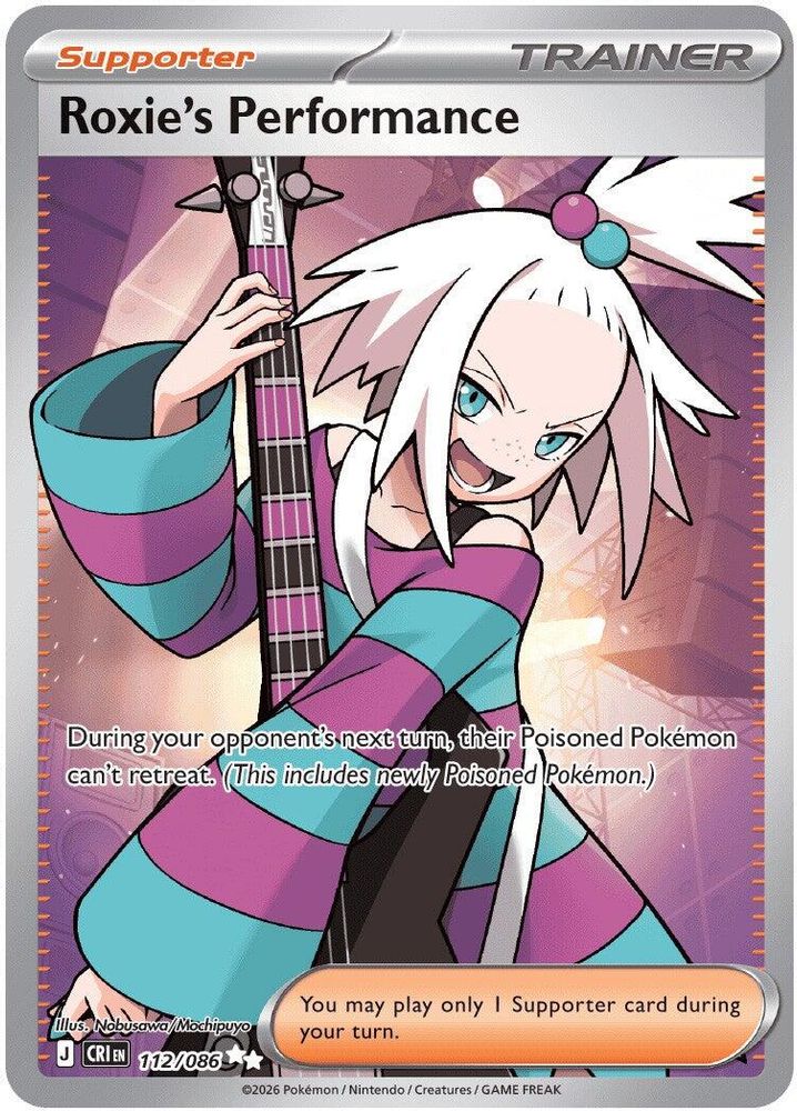 Roxie's Performance 112/086  - Holofoil ME04 Chaos Rising - Ultra Rare