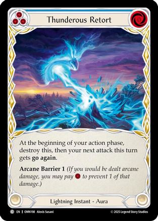 Thunderous Retort (Blue) (OMN198) - Omens of the Third Age Rainbow Foil
