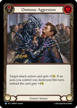 Ominous Aggression (Red) (OMN216) - Omens of the Third Age Rainbow Foil