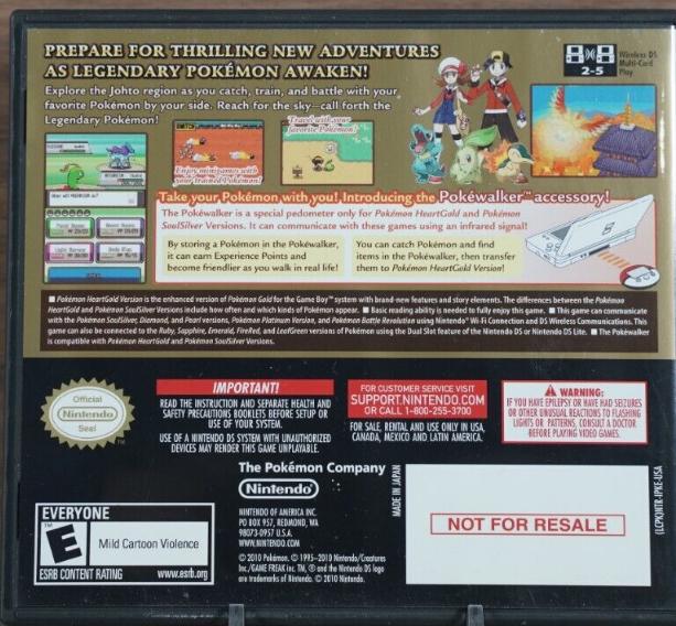 Pokemon HeartGold Version [Not For Resale]