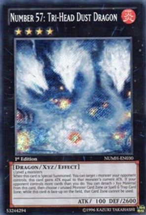 Number 57: Tri-Head Dust Dragon [NUMH-EN030] Secret Rare