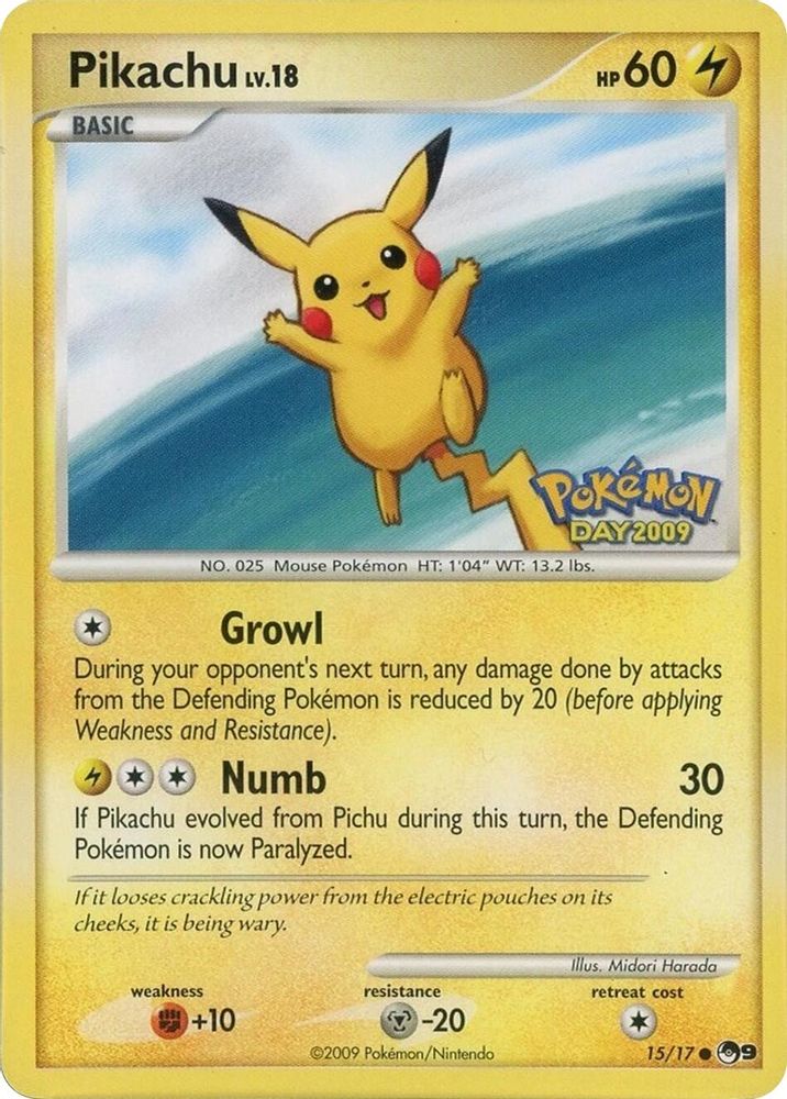 Pikachu (Pokemon Day 2009) 015/017 POP Series 9 - Common