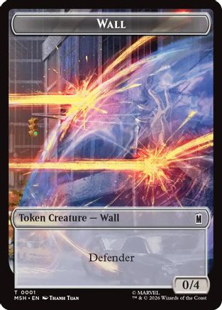 Wall // Alien Double-Sided Token (MSH-001/011) - Marvel Super Heroes