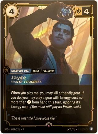 Jayce - Man of Progress (084/221) - Riftbound Organized Play Promotional Cards Foil (Riftbound TCG)
