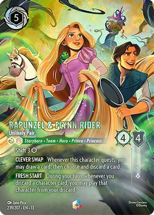 Rapunzel & Flynn Rider - Unlikely Pair (Enchanted) (239/204) - Attack of the Vine Holofoil