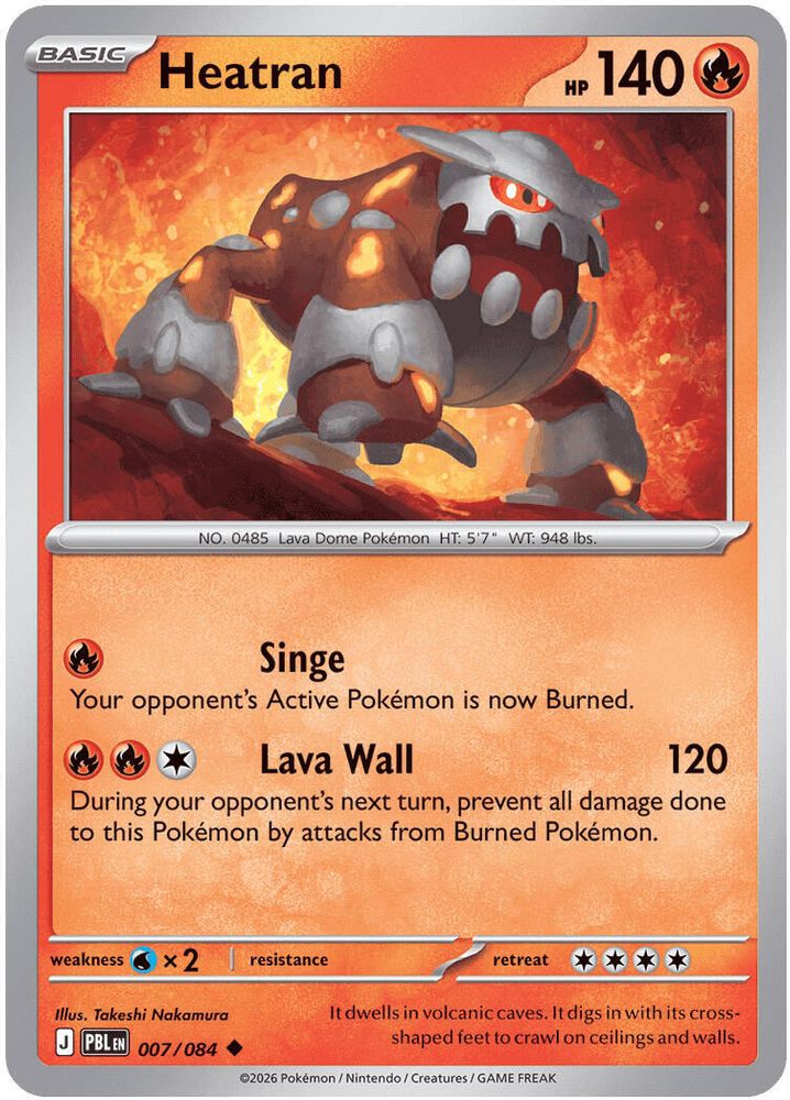 Heatran 007 - Reverse Holofoil ME05 Pitch Black - Uncommon
