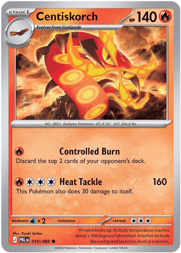 Centiskorch 010 - Reverse Holofoil ME05 Pitch Black - Common