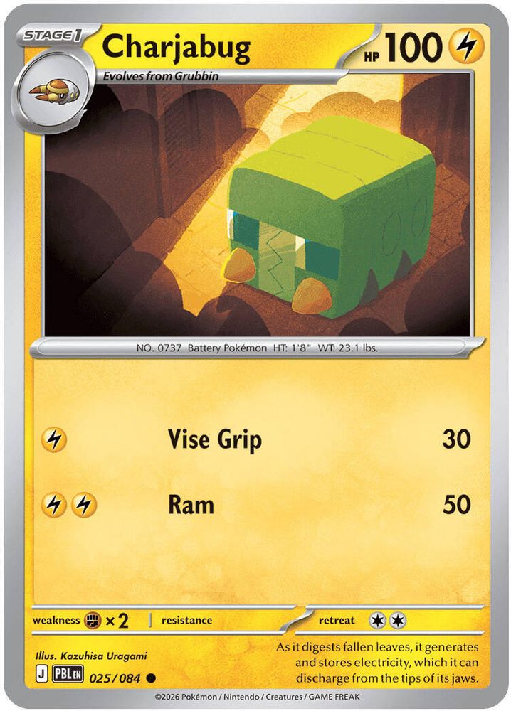 Charjabug 025 - Reverse Holofoil ME05 Pitch Black - Common