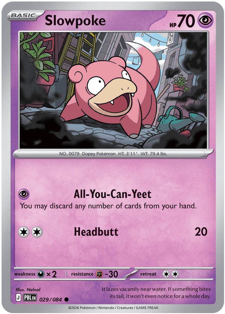 Slowpoke 029 - Reverse Holofoil ME05 Pitch Black - Common
