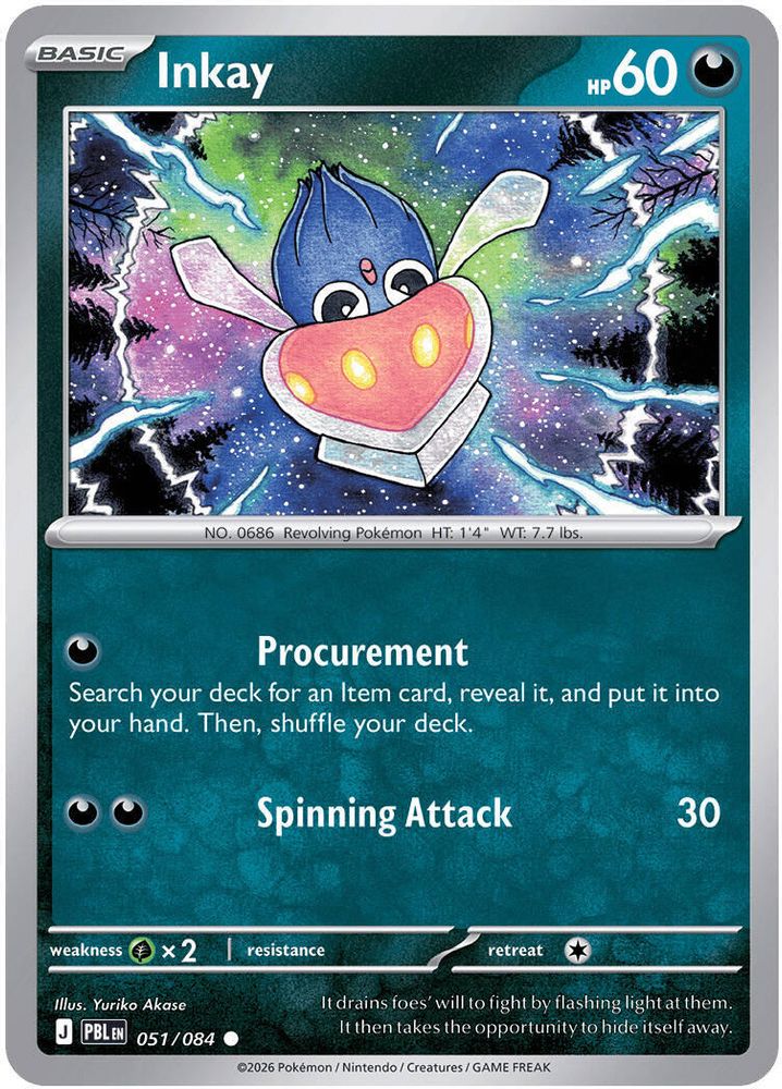 Inkay 051 - Reverse Holofoil ME05 Pitch Black - Common