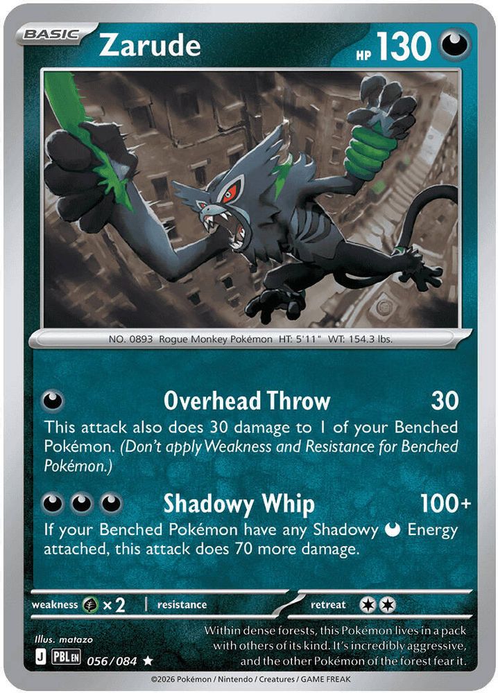 Zarude 056 - Holofoil ME05 Pitch Black - Rare