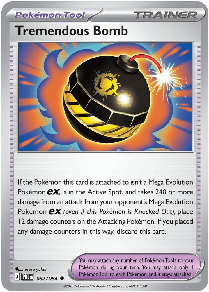 Tremendous Bomb 082/084 - Reverse Holofoil ME05 Pitch Black - Uncommon