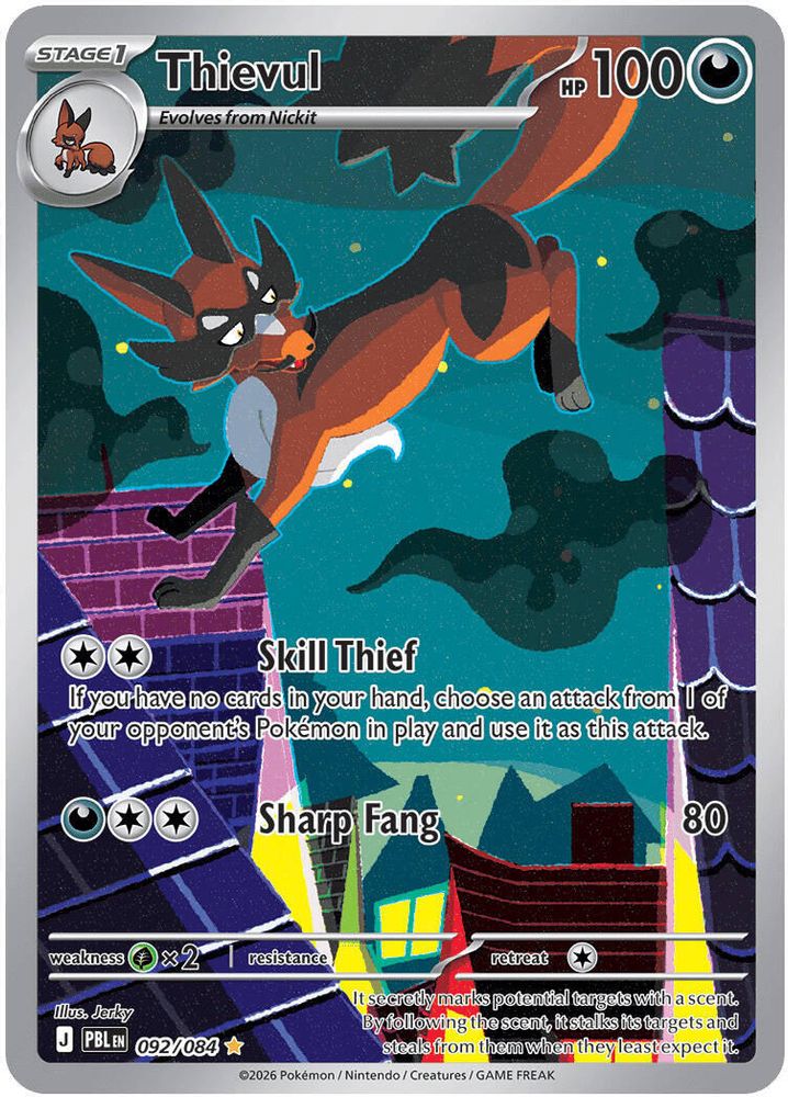 Thievul 092/084 - Holofoil ME05 Pitch Black - Illustration Rare