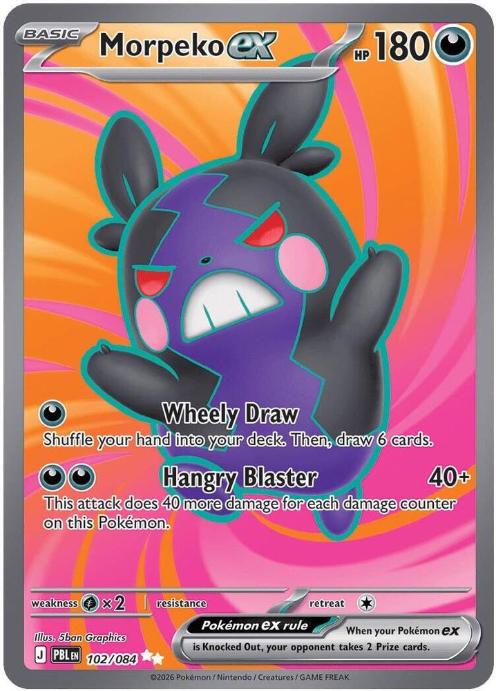 Morpeko ex 102/084 - Holofoil ME05 Pitch Black - Ultra Rare
