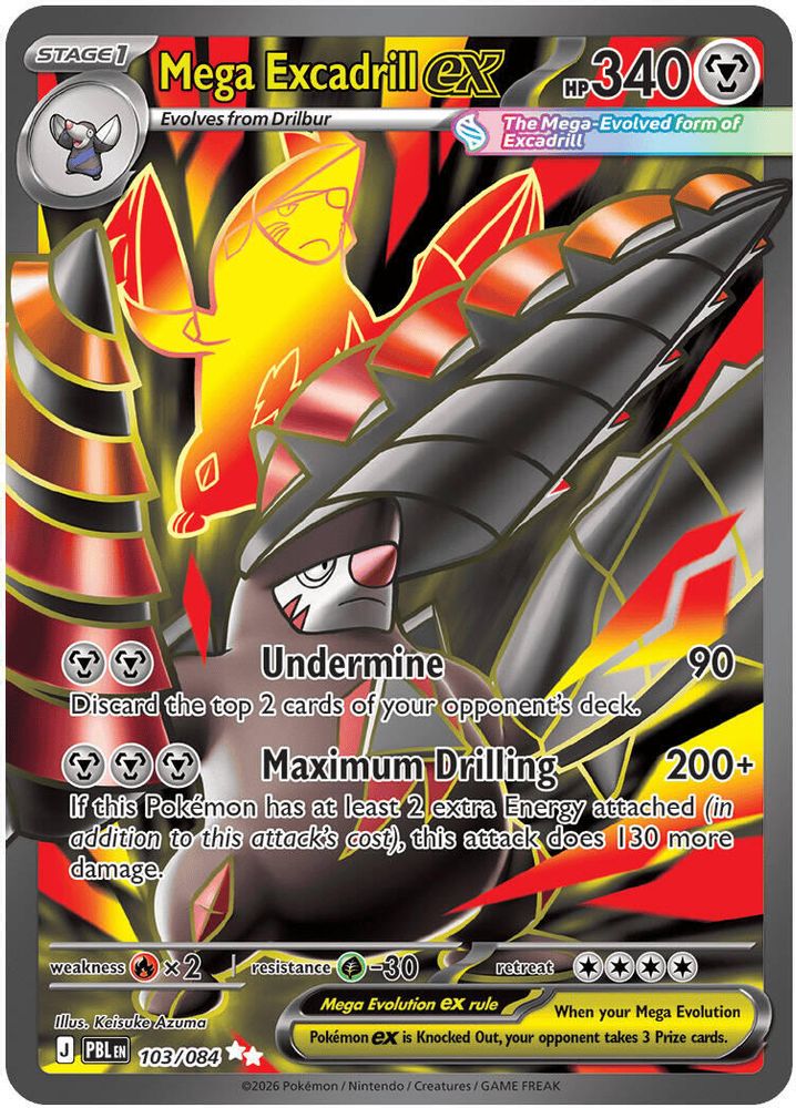 Mega Excadrill ex 103/084 - Holofoil ME05 Pitch Black - Ultra Rare