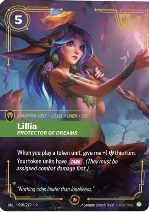 Lillia - Protector of Dreams (058/219) - Riftbound Organized Play Promotional Cards Foil (Riftbound TCG)