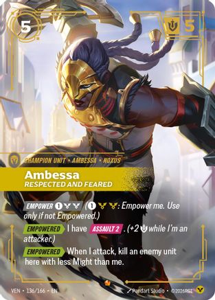 Ambessa - Respected and Feared (136/166) - Vendetta Foil (Riftbound TCG)